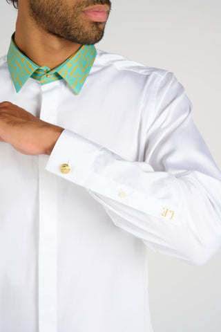 CHEMISE BLANCHE COL AQUA - Lords & Fools 