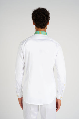 CHEMISE BLANCHE COL AQUA - Lords & Fools 