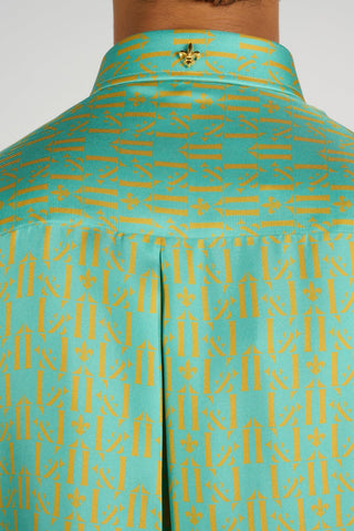 CHEMISE GRANDPA AQUA MONOGRAMME - Lords & Fools 