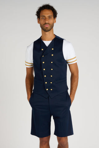 GILET CROISE NAVY - Lords & Fools dandy, frenchstyle, menfashion, paris, parisianstyle, S24, suit, SUMMER 2024, tailoring