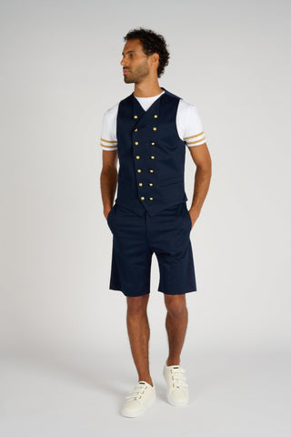 GILET CROISE NAVY - Lords & Fools dandy, frenchstyle, menfashion, paris, parisianstyle, S24, suit, SUMMER 2024, tailoring