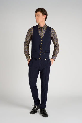 GILET STAR NAVY - Lords & Fools dandy, frenchstyle, menfashion, paris, parisianstyle, S24, suit, SUMMER 2024, tailoring