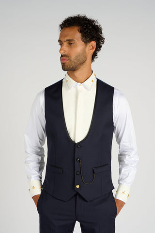 GILET TUXEDO NAVY - Lords & Fools dandy, frenchstyle, menfashion, paris, parisianstyle, S24, suit, SUMMER 2024, tailoring