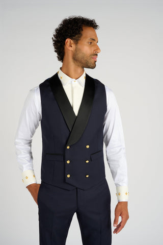 GILET TUXEDO NAVY - Lords & Fools dandy, frenchstyle, menfashion, paris, parisianstyle, S24, suit, SUMMER 2024, tailoring