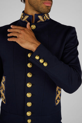 MANTEAU MILITAIRE BRODE COURT - Lords & Fools broderies, dandy, frenchstyle, menfashion, militaire, Mood_Military, paris, parisianstyle, S24, suit, SUMMER 2024, tailoring