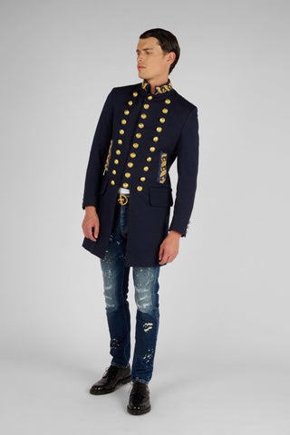 MANTEAU MILITAIRE BRODE LONG - Lords & Fools broderies, dandy, frenchstyle, menfashion, militaire, Mood_Military, paris, parisianstyle, S24, suit, SUMMER 2024, tailoring