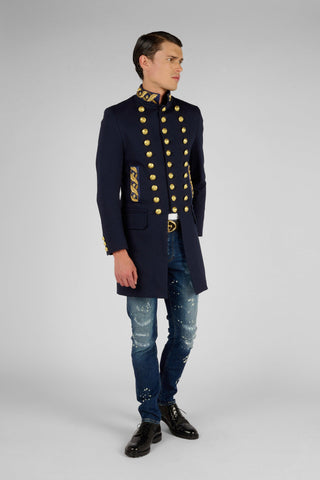 MANTEAU MILITAIRE BRODE LONG - Lords & Fools broderies, dandy, frenchstyle, menfashion, militaire, Mood_Military, paris, parisianstyle, S24, suit, SUMMER 2024, tailoring