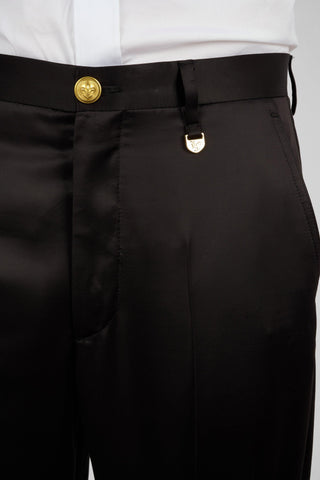 PANTALON DROIT SATIN NOIR - Lords & Fools 