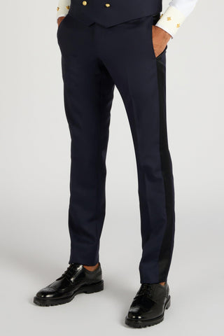 PANTALON TUXEDO NAVY - Lords & Fools dandy, frenchstyle, menfashion, paris, parisianstyle, S24, suit, SUMMER 2024, tailoring