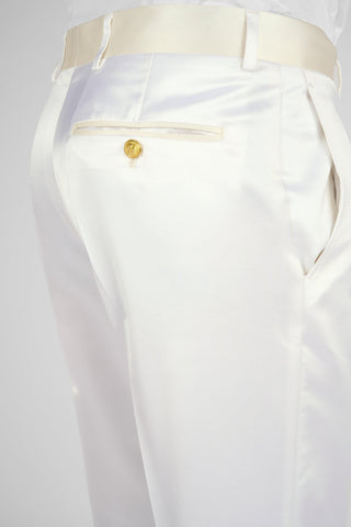 PANTALON TUXEDO SATIN BLANC - Lords & Fools 