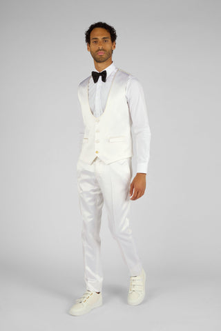 PANTALON TUXEDO SATIN BLANC - Lords & Fools 