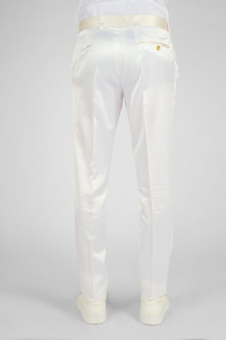 PANTALON TUXEDO SATIN BLANC - Lords & Fools 