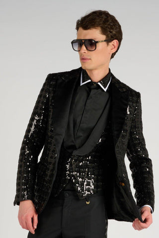 VESTE SEQUINS NOIRS - Lords & Fools 